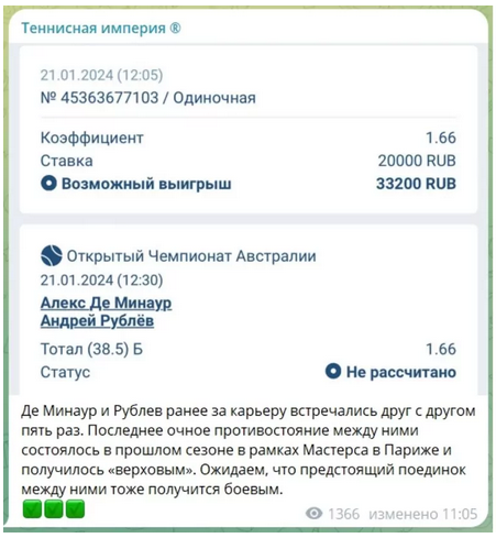 Теннисная империя ставки